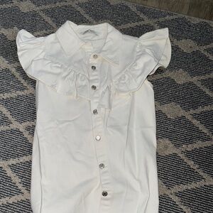 Zara Cream Button-Up Blouse